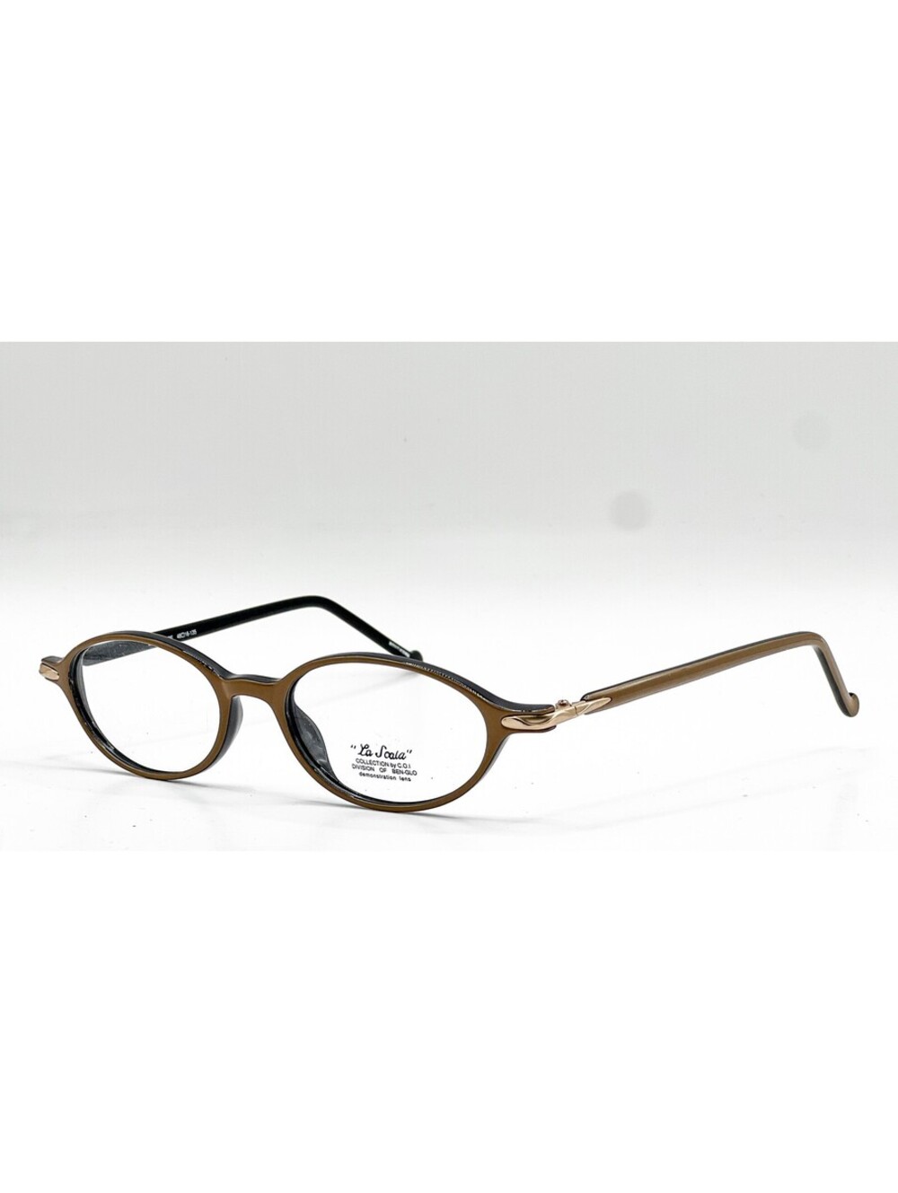 La Scala Continental Matte Black Taupe Authentic Eyeglasses 48-16-135